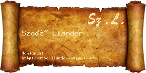 Szoó Liander névjegykártya